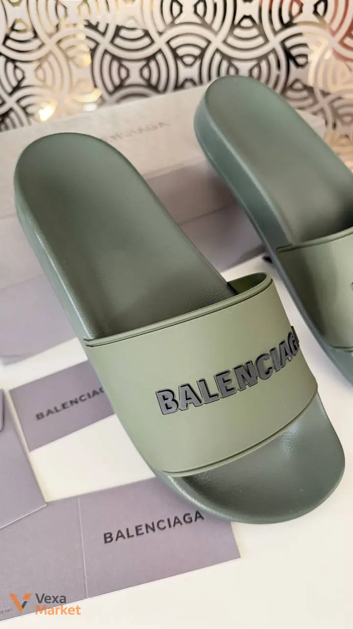 Balenciaga Шлепанцы хаки — фото 2
