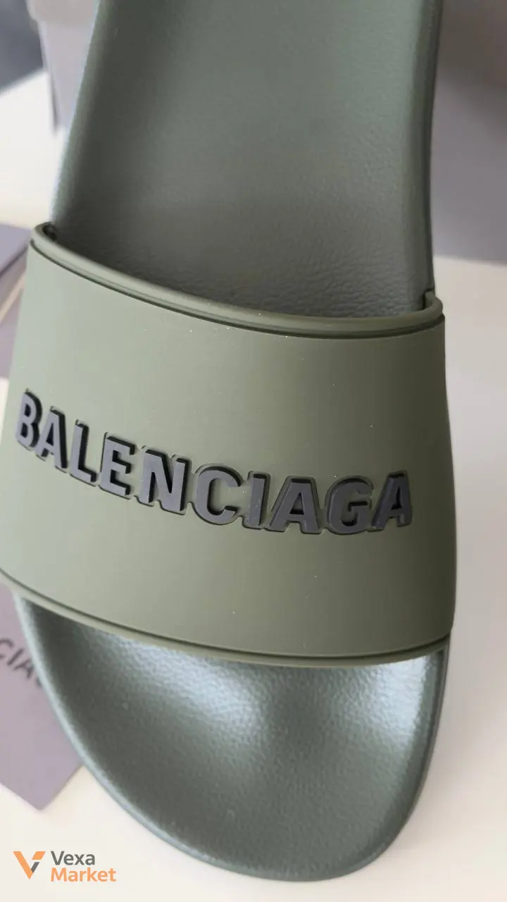 Balenciaga Шлепанцы хаки — фото 3