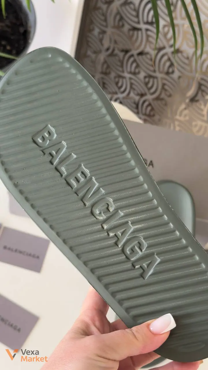 Balenciaga Шлепанцы хаки — фото 6