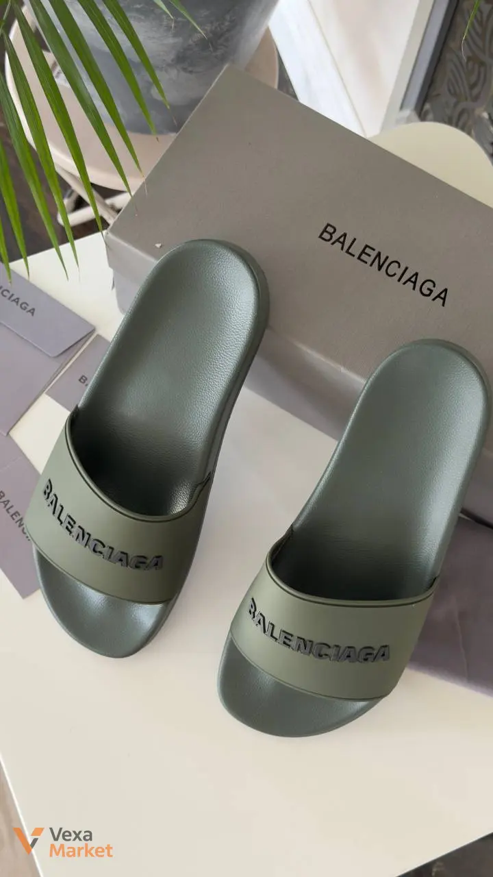 Balenciaga Шлепанцы хаки — фото 8
