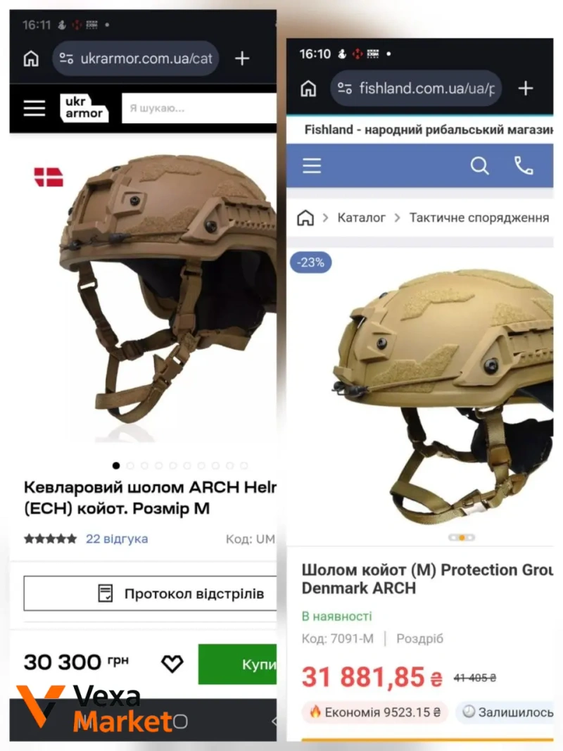 Балістичний шолом Protection Group Denmark ARCH High Cut coyote M — фото 3