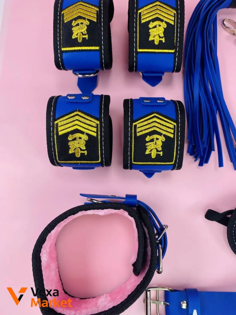 БДСМ-набір 8 предметів, синій — фото 7
