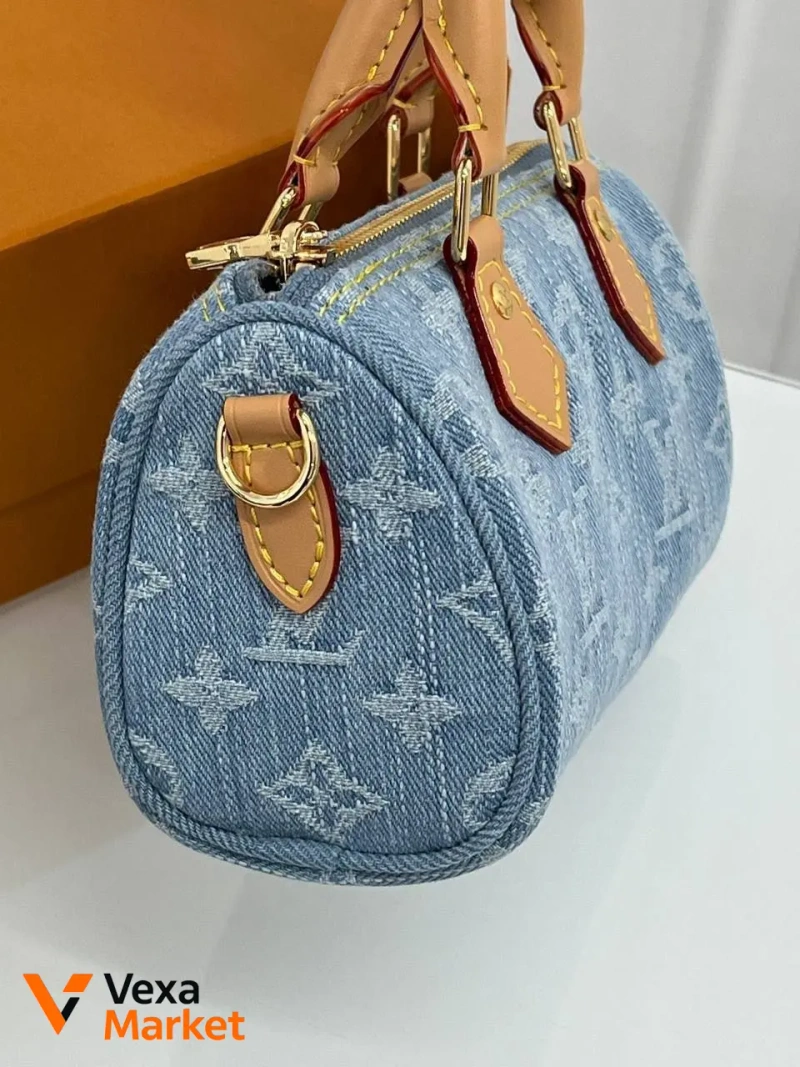 Блакитна джинсова сумочка Louis Vuitton LV mini — фото 3