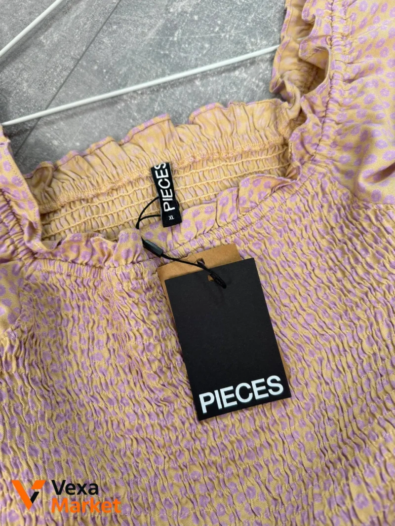 Блуза Pieces пастельна в квітковий принт, EUR XL (48-50) — фото 5