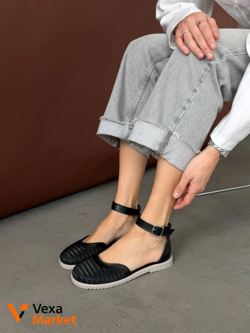 Босоніжки barefoot натуральна шкіра чорні — фото 2
