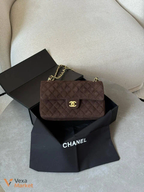 Chanel Classic 2.55 Medium Double Flap Suede Brown/Gold