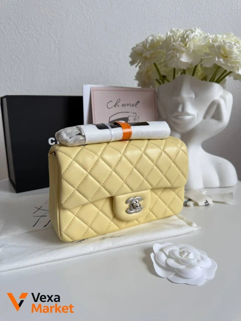 Chanel Classic сумка жовта/срібляста