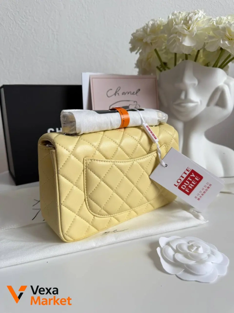 Chanel Classic сумка жовта/срібляста — фото 3