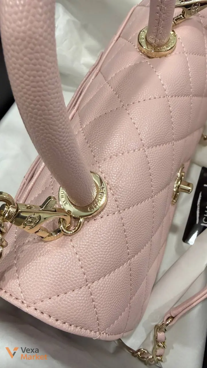 Chanel Coco сумка жіноча рожева зерниста шкіра 23 х 17 см — фото 5