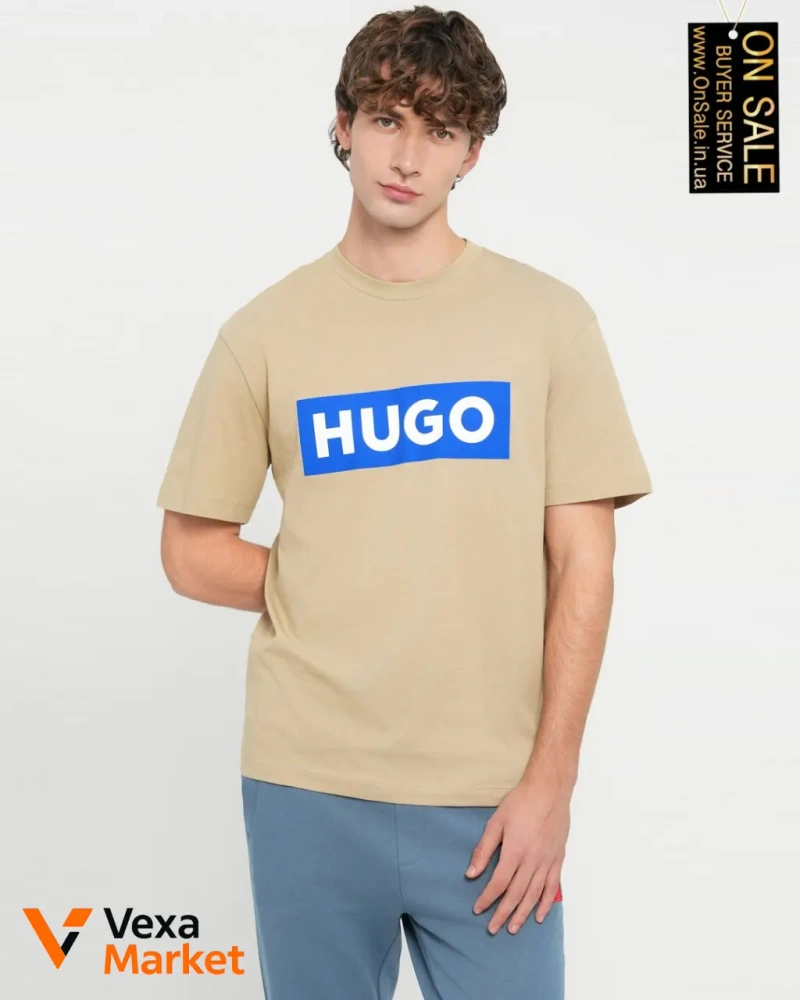 Чоловіча футболка Hugo з принтом — фото 5