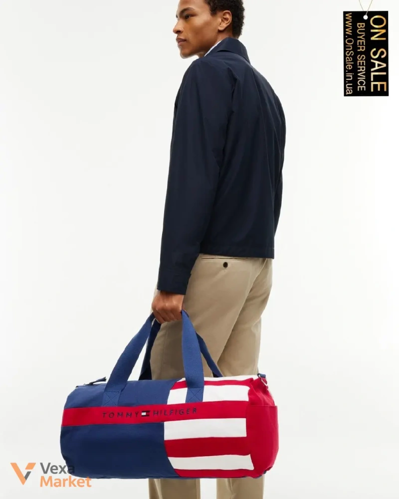 Чоловіча сумка Tommy Hilfiger Дафл полотно колор-блок — фото 2