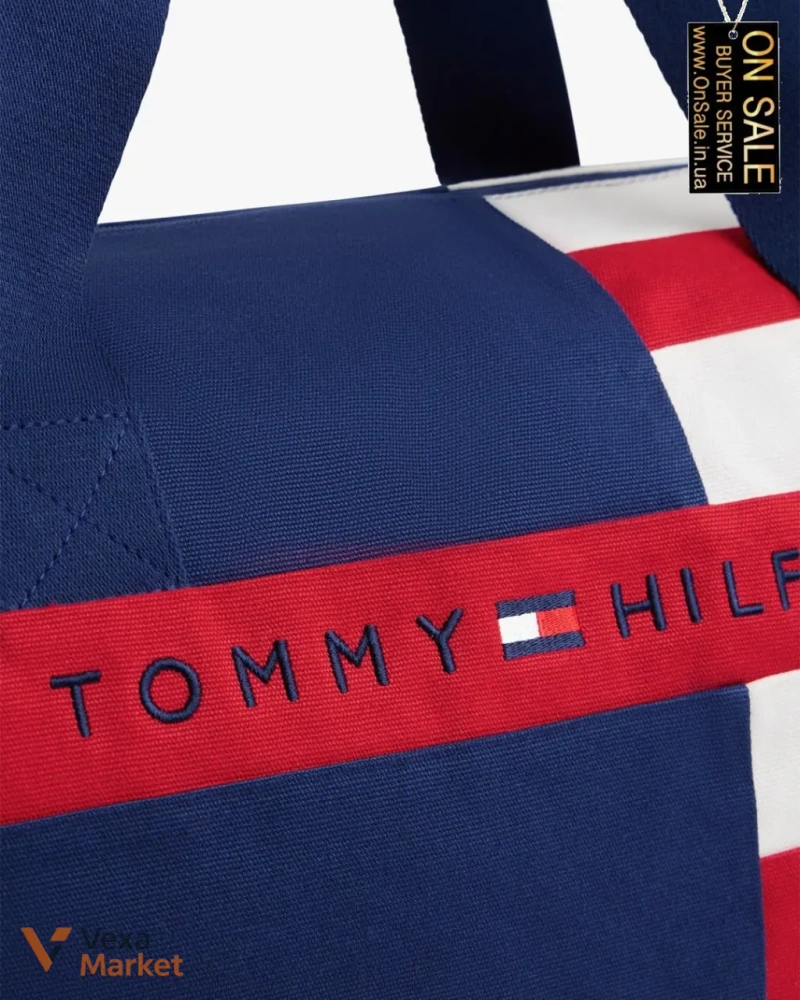 Чоловіча сумка Tommy Hilfiger Дафл полотно колор-блок — фото 4