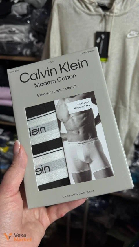Чоловічі боксери Calvin Klein (3 шт) чорні, подовжені