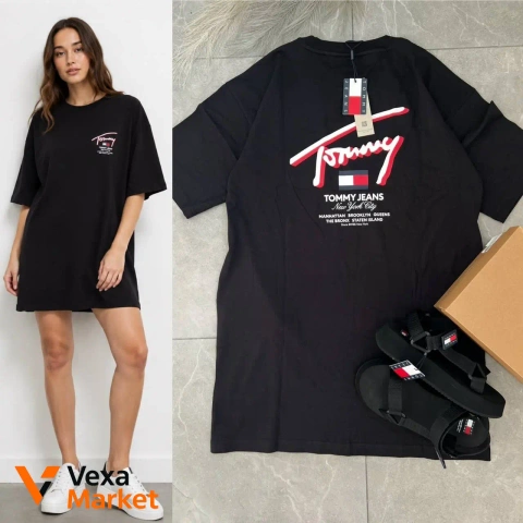 Чорна сукня Tommy Jeans оверсайз трикотаж розмір М