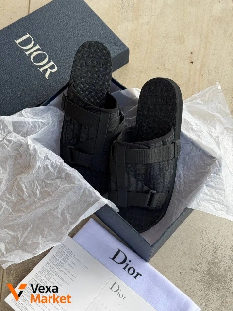 Dior Sliper Black текстиль