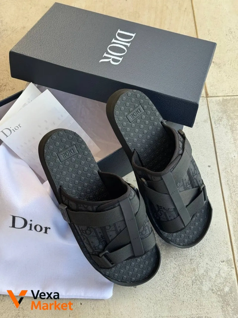Dior Sliper Black текстиль — фото 3