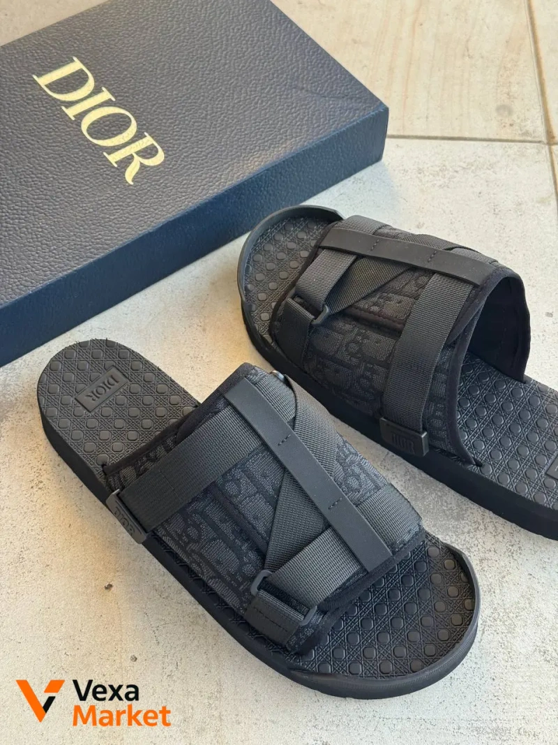Dior Sliper Black текстиль — фото 4
