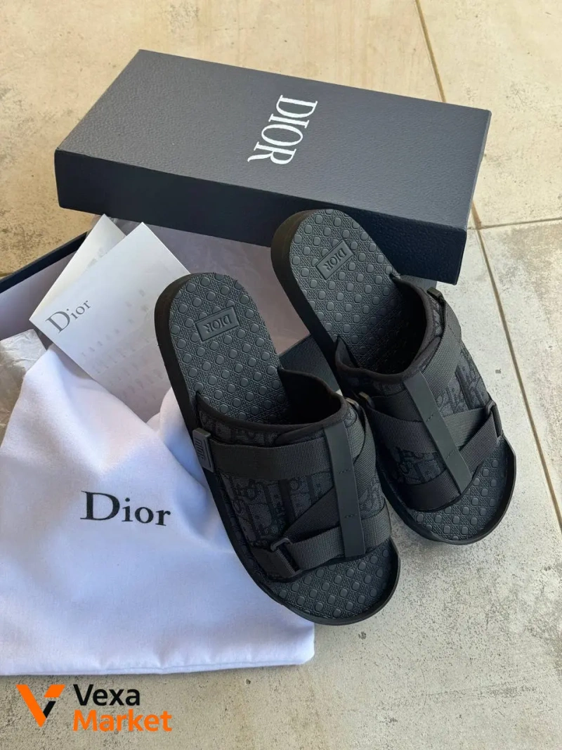 Dior Sliper Black текстиль — фото 5