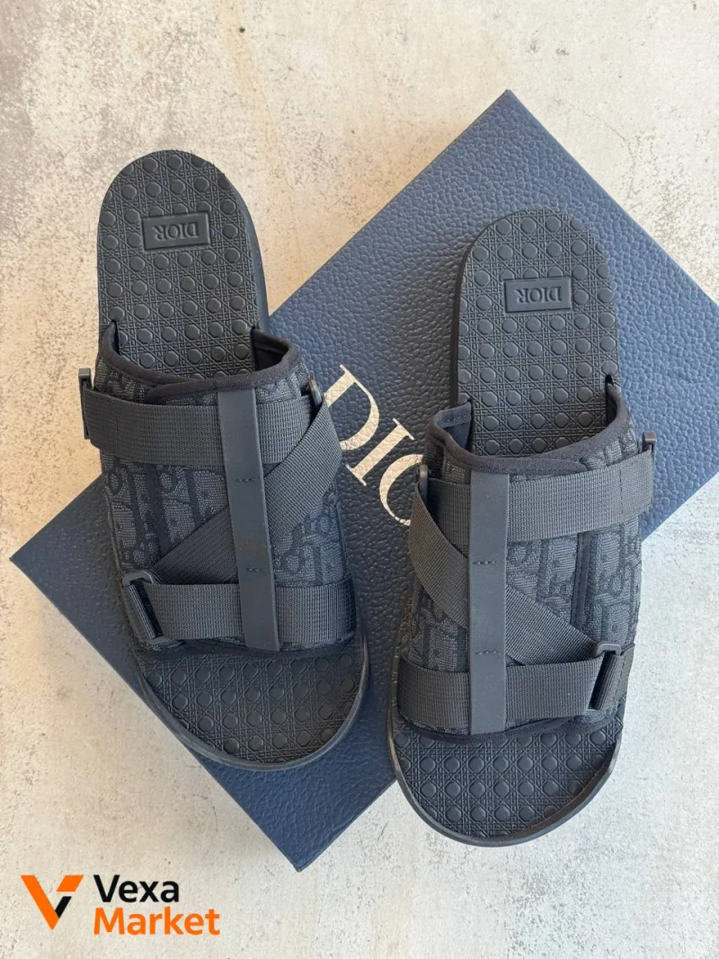 Dior Sliper Black текстиль — фото 6