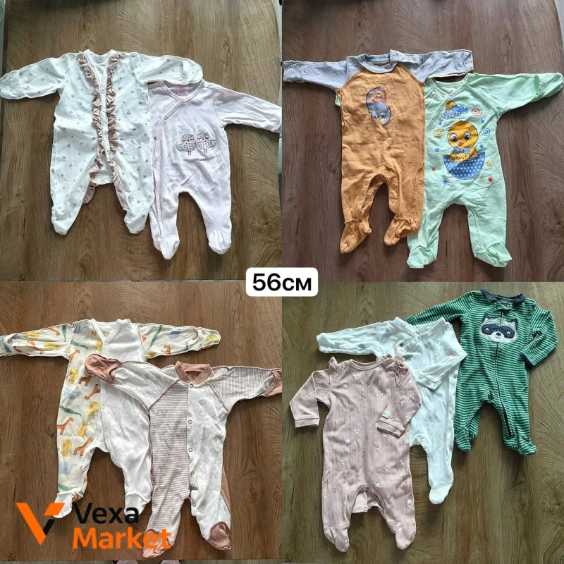 Дитячий одяг: сліпи, боді, штани, шкарпетки, шапочки, спальники (50-62 см) — фото 2