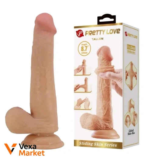 Фалоімітатор Pretty Love Tallen з ефектом ковзаючої шкіри 20х4.4 см