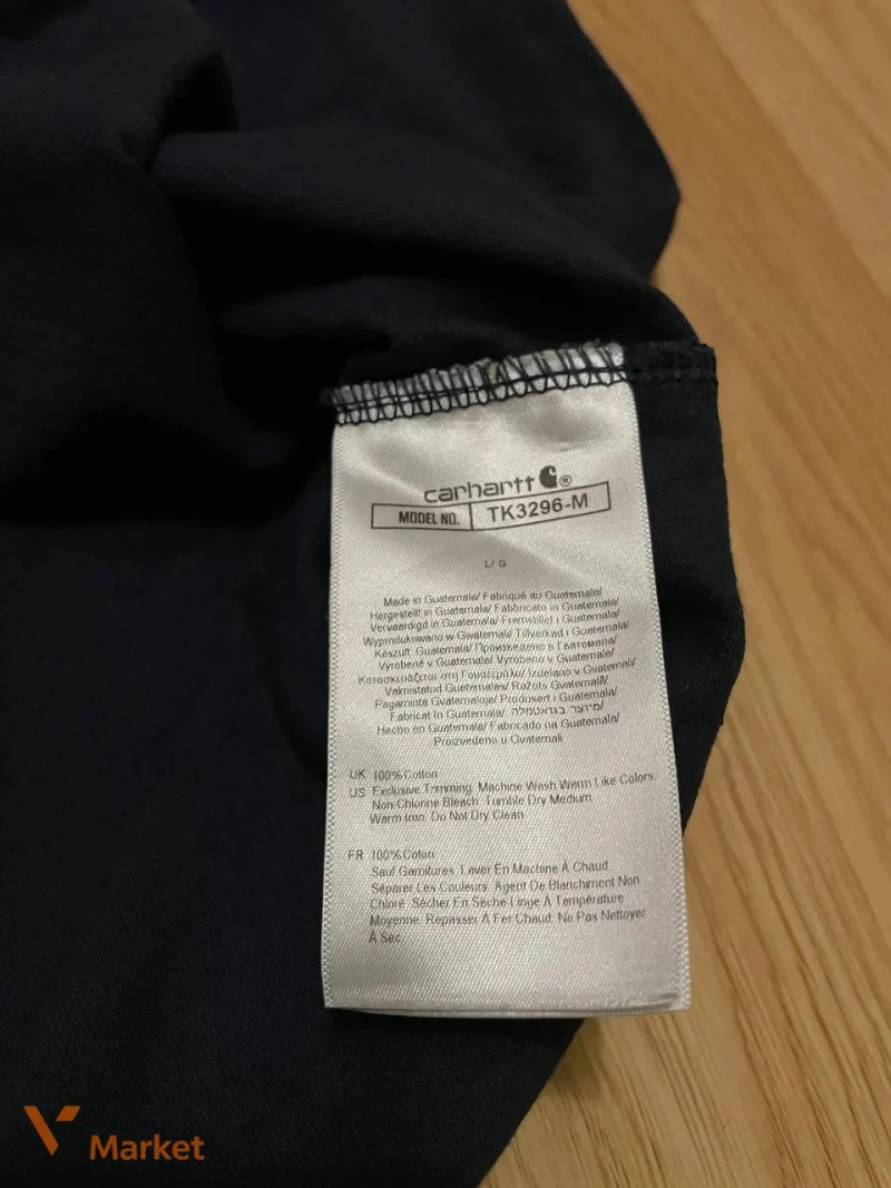Футболка Carhartt з кишенею темно-синя, розмір L — фото 4