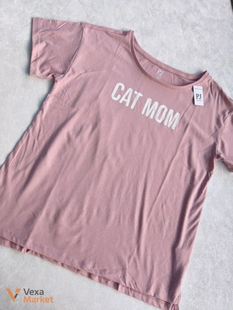 Футболка PJ Place Cat Mom оверсайз рожева