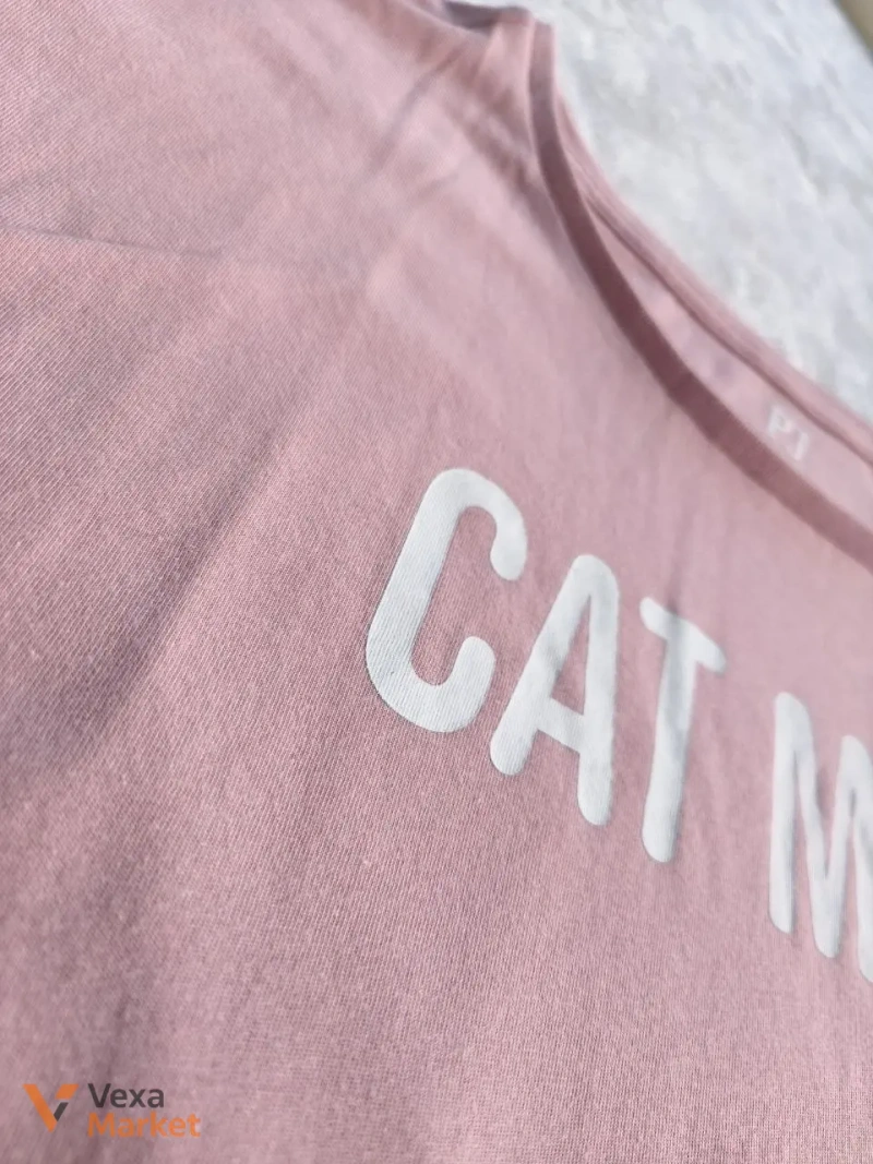 Футболка PJ Place Cat Mom оверсайз рожева — фото 3