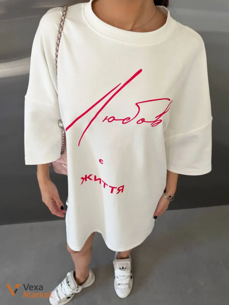 Футболка/сукня MAXI модель 1741 bl, 100% бавовна, оверсайз — фото 3