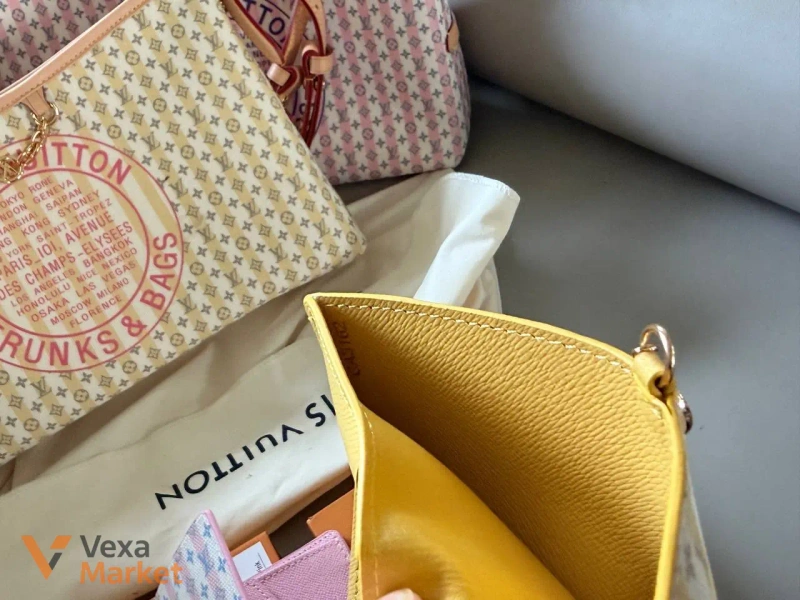 Гаманець Louis Vuitton шкіряний рожевий 8.5 х 10 см — фото 6