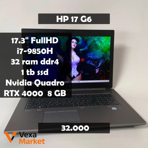 HP Zbook 17 G6 Intel Core i7-9850H, 32GB RAM, 1TB SSD, Nvidia Quadro RTX 4000