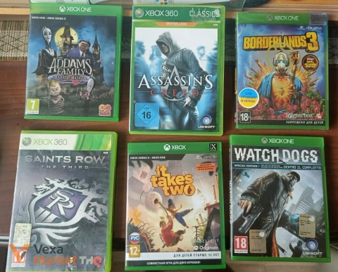 Ігри для Xbox: Addam's Family, Assassin's Creed, Borderlands 3, Saints Row The Third, Watch Dogs, It Takes Two, AC III Liberation