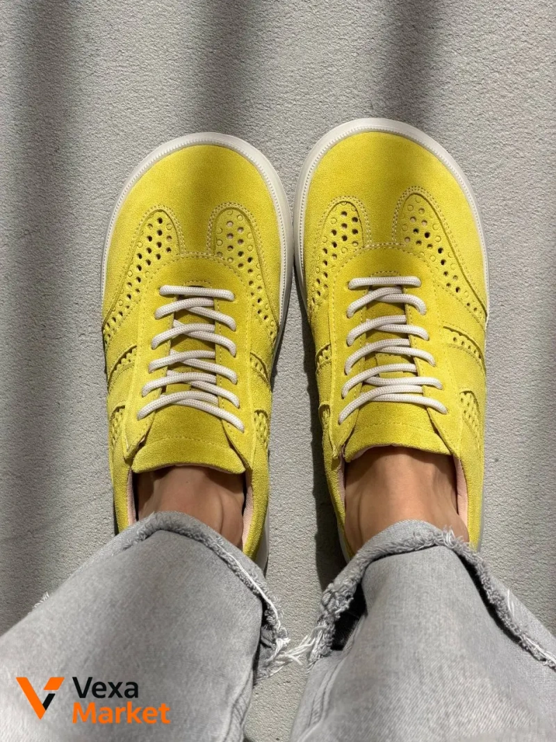 Кеди barefoot з натуральної замші лаймового кольору, виробництво Україна — фото 2