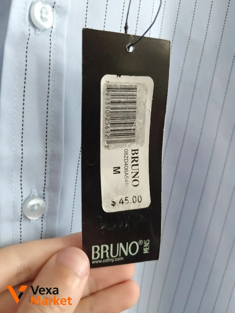 Класична чоловіча сорочка BRUNO з коротким рукавом, розмір M — фото 2