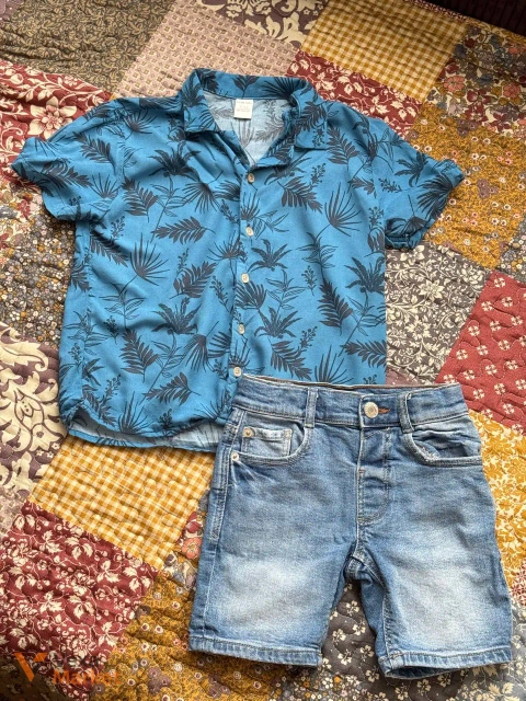 Комплект для хлопчика: сорочка LC Waikiki та джинсові шорти Zara, 3-4 роки (104 розмір)