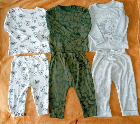 Комплект из 3 пижам для мальчика/девочки на 9-12 месяцев