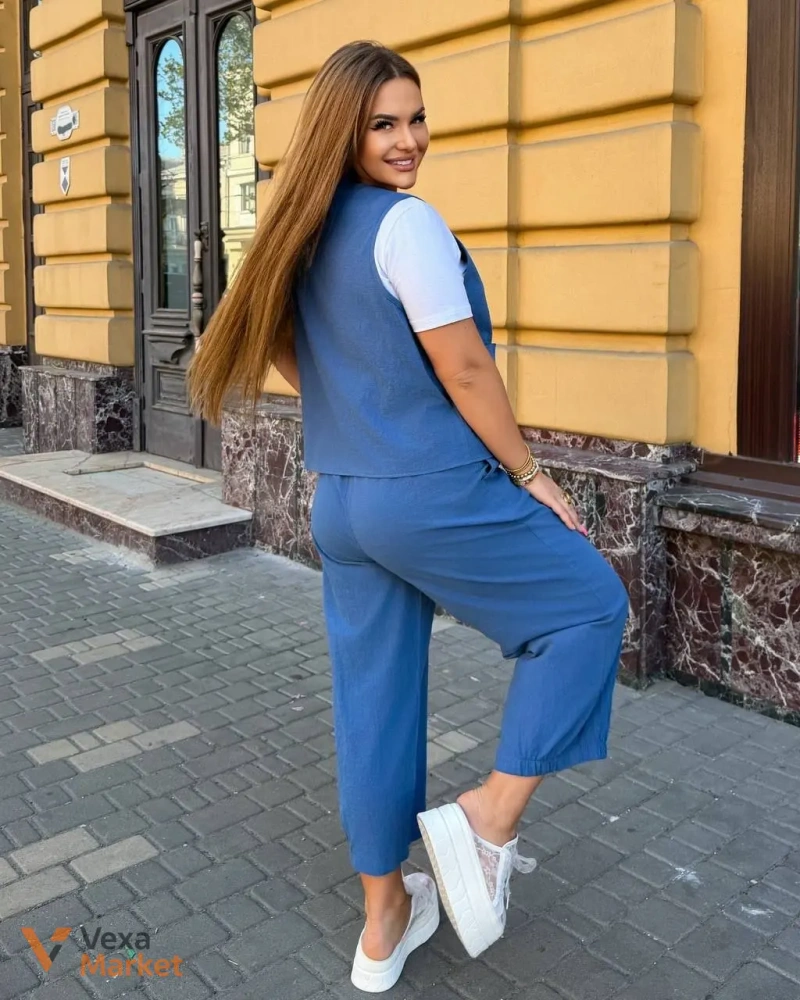 Костюм-трійка: жилет, футболка та штани-кюлоти — фото 8