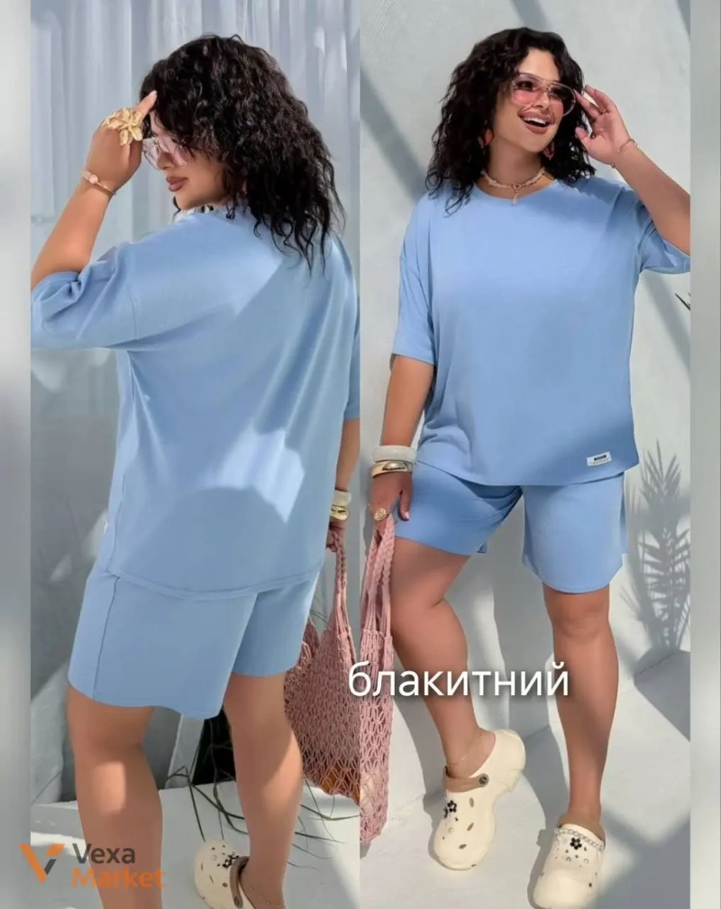 Костюм жіночий літній футболка та шорти — фото 3
