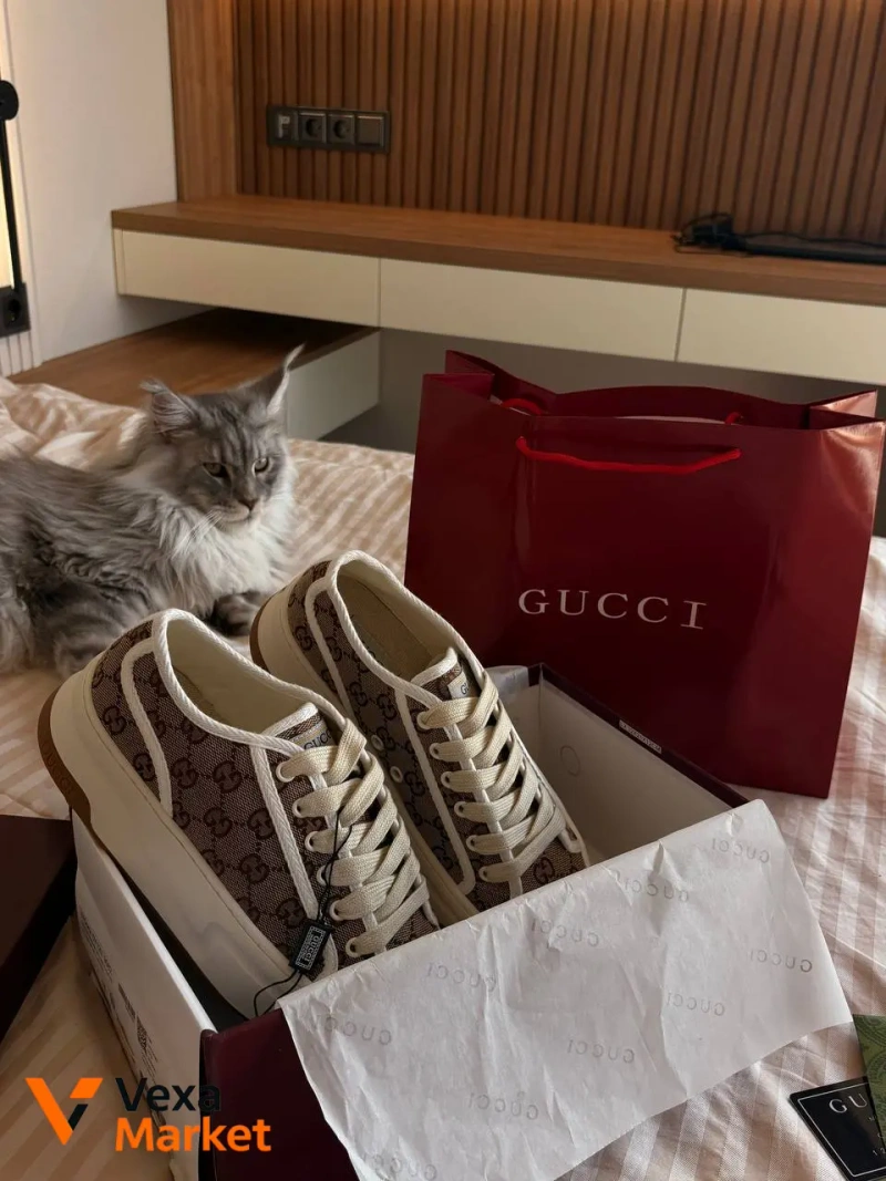 Кросівки Gucci GG Supreme бежеві — фото 3