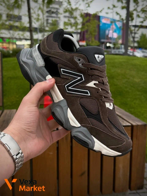Кросівки New Balance 9060 коричневі натуральна замша та сітка