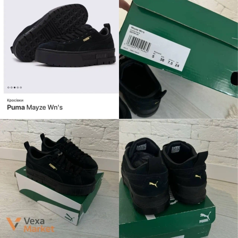 Кросівки Puma Mayze Wn's натуральна шкіра замш чорні розмір 38