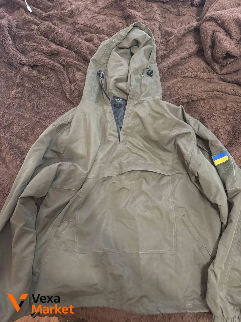 Куртка анорак хаки с украинским флагом