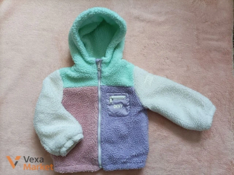 Куртка DKNY Jeans sherpa дитяча багатобарвна