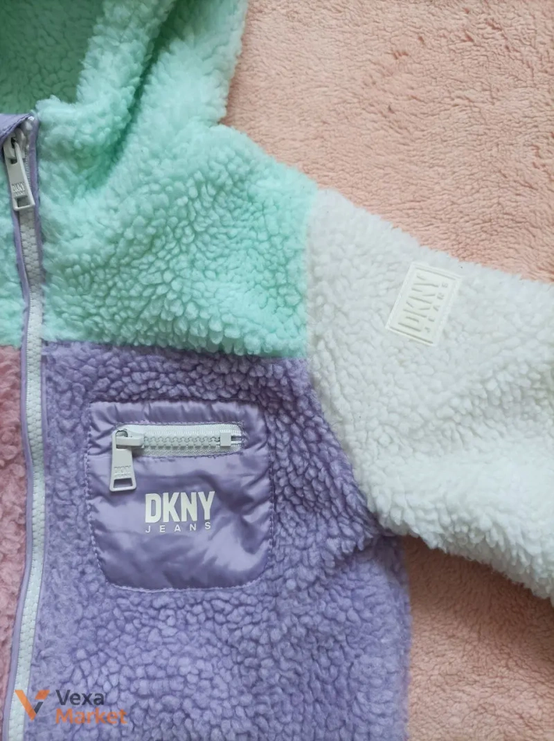 Куртка DKNY Jeans sherpa дитяча багатобарвна — фото 2