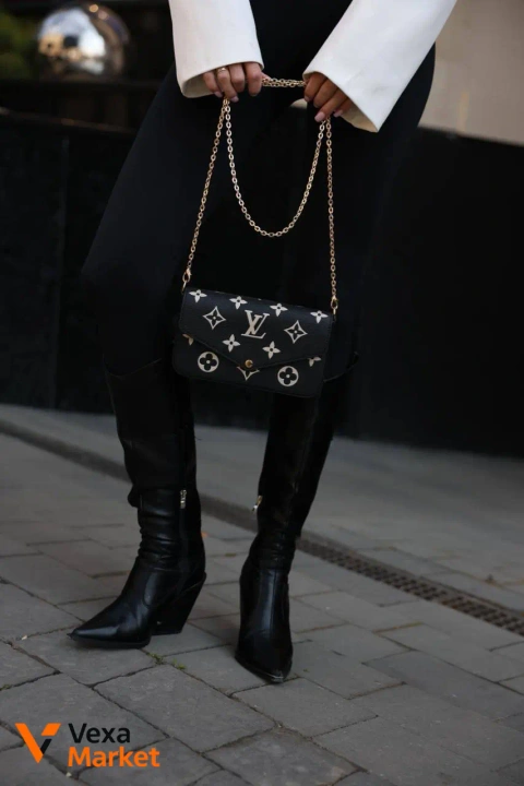 Louis Vuitton Félicie Pochette Bag Black/Beige