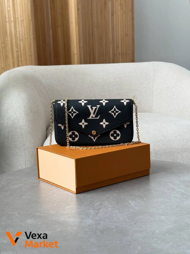 Louis Vuitton Félicie Pochette Bag Black/Beige — фото 3
