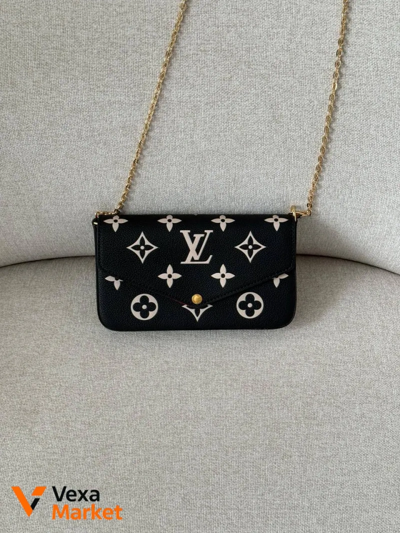 Louis Vuitton Félicie Pochette Bag Black/Beige — фото 6