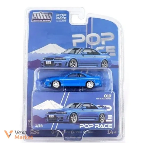 Модель автомобіля Nissan Skyline GT-R R33 NISMO 400R Champion Blue Enigma Exclusive та Mazda RX-8 RE-AMEMIYA Red Enigma Exclusive, масштаб 1:64