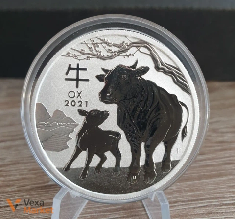 Монета "Рік Бика" 1 oz 9999 Ag Elizabeth II Australia 2021