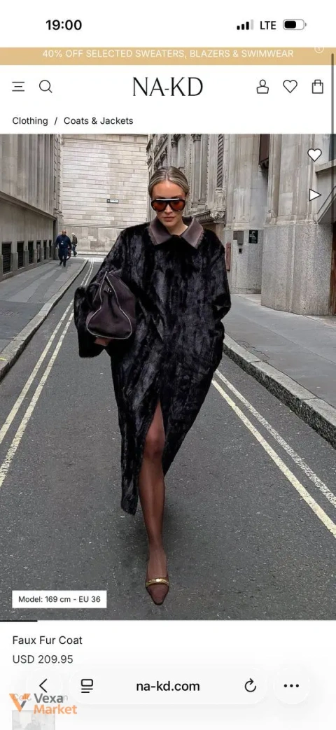 NA-KD Faux Fur Coat M (38)